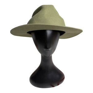 Southern Gents Geoffrey Fedora Hat 100% Wool Olive Green Size XXL 64 cm